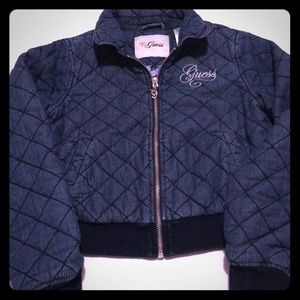Guess denim jacket, girls sz 8-10, dark blue